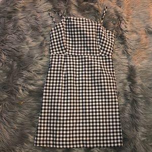 gingham print dress